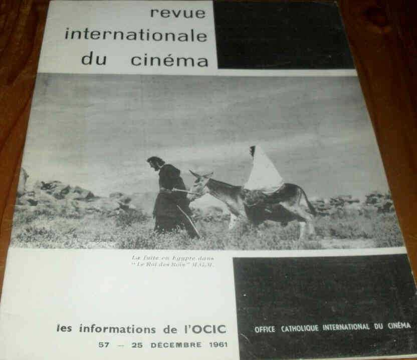 REVUE INTERNATIONALE DU CINEMA magazine side cover Issue 57 December 1961