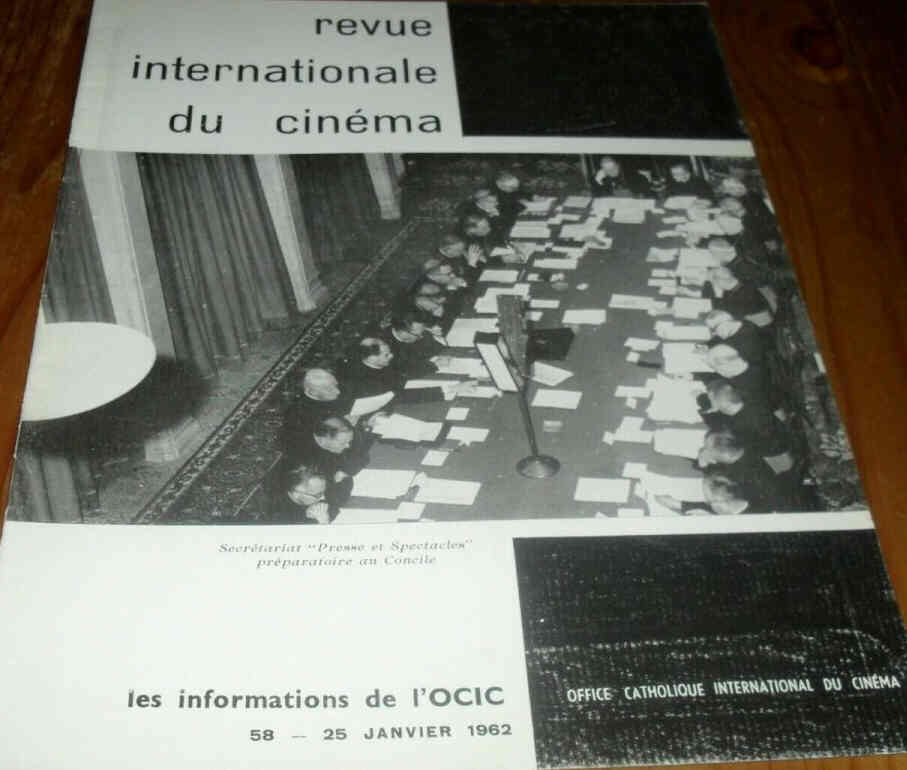 REVUE INTERNATIONALE DU CINEMA magazine side cover Issue 58 January 1962