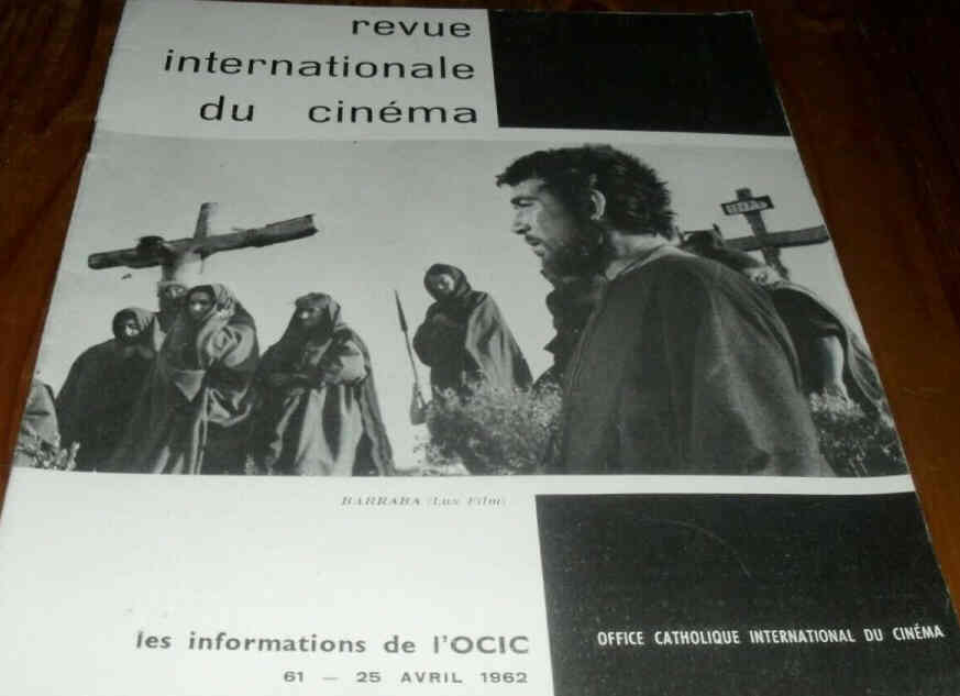 REVUE INTERNATIONALE DU CINEMA magazine side cover Issue 61 April 1962