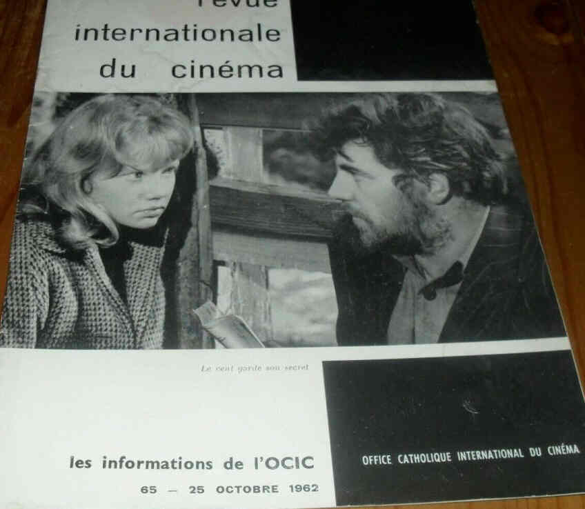 REVUE INTERNATIONALE DU CINEMA magazine side cover Issue 65 October 1962