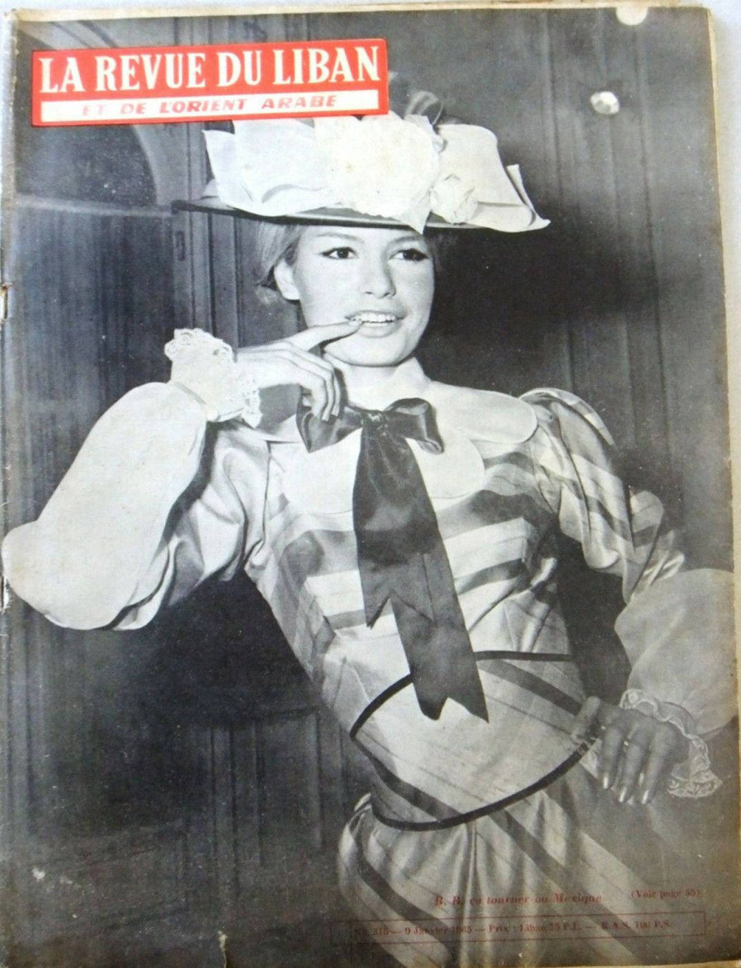 LA REVUE DU LIBAN magazine side cover Issue 315 9 January 1965