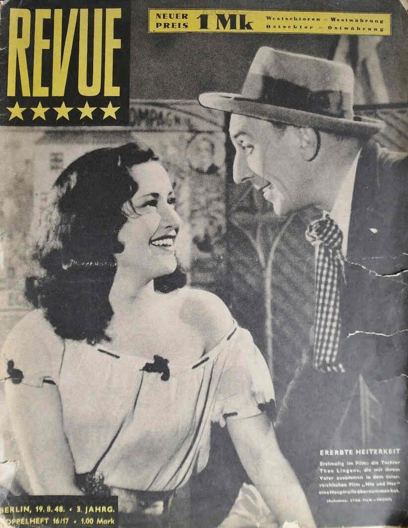 REVUE DIE WELTILLUSTRIERTE magazine side cover Issue 16/17 19 August 1948