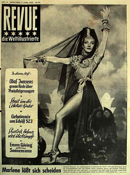 REVUE DIE WELTILLUSTRIERTE magazine side cover Issue 14 7 April 1951