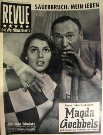 REVUE DIE WELTILLUSTRIERTE magazine side cover Issue 8  1952