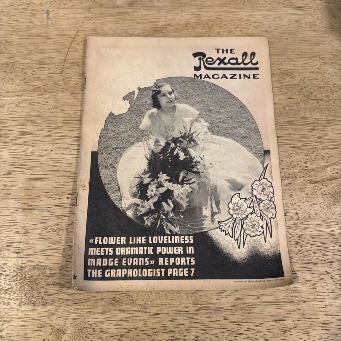 REXALL MAGAZINE magazine side cover  April 1934