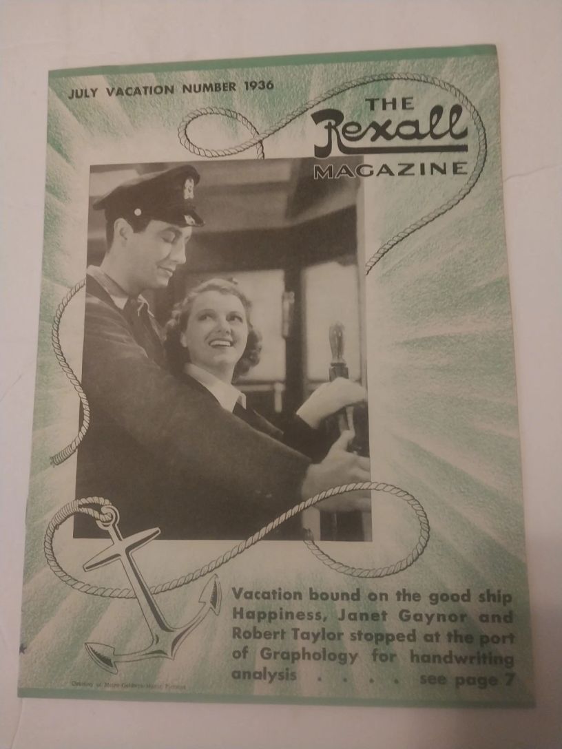 REXALL MAGAZINE magazine side cover  July 1936