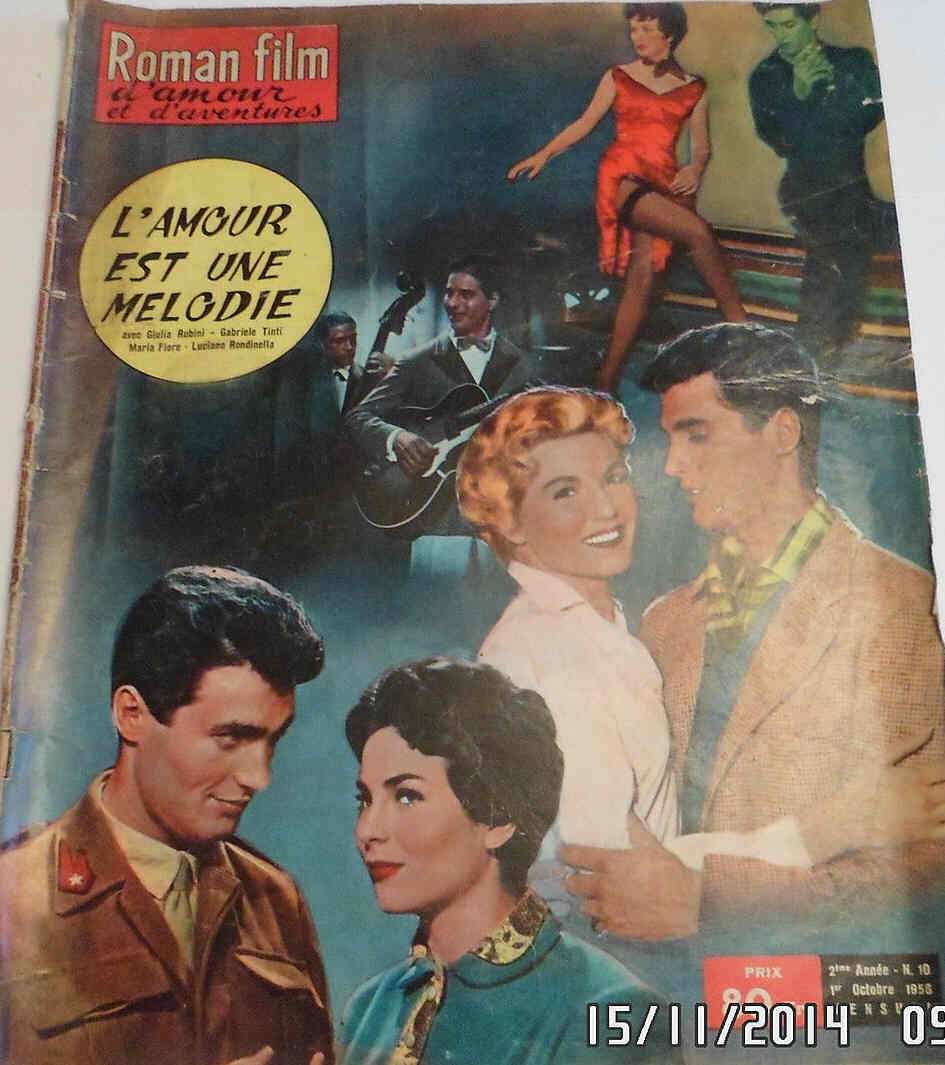 ROMAN FILM DAMOUR ET DADVENTURES magazine side cover Issue 10 October 1958
