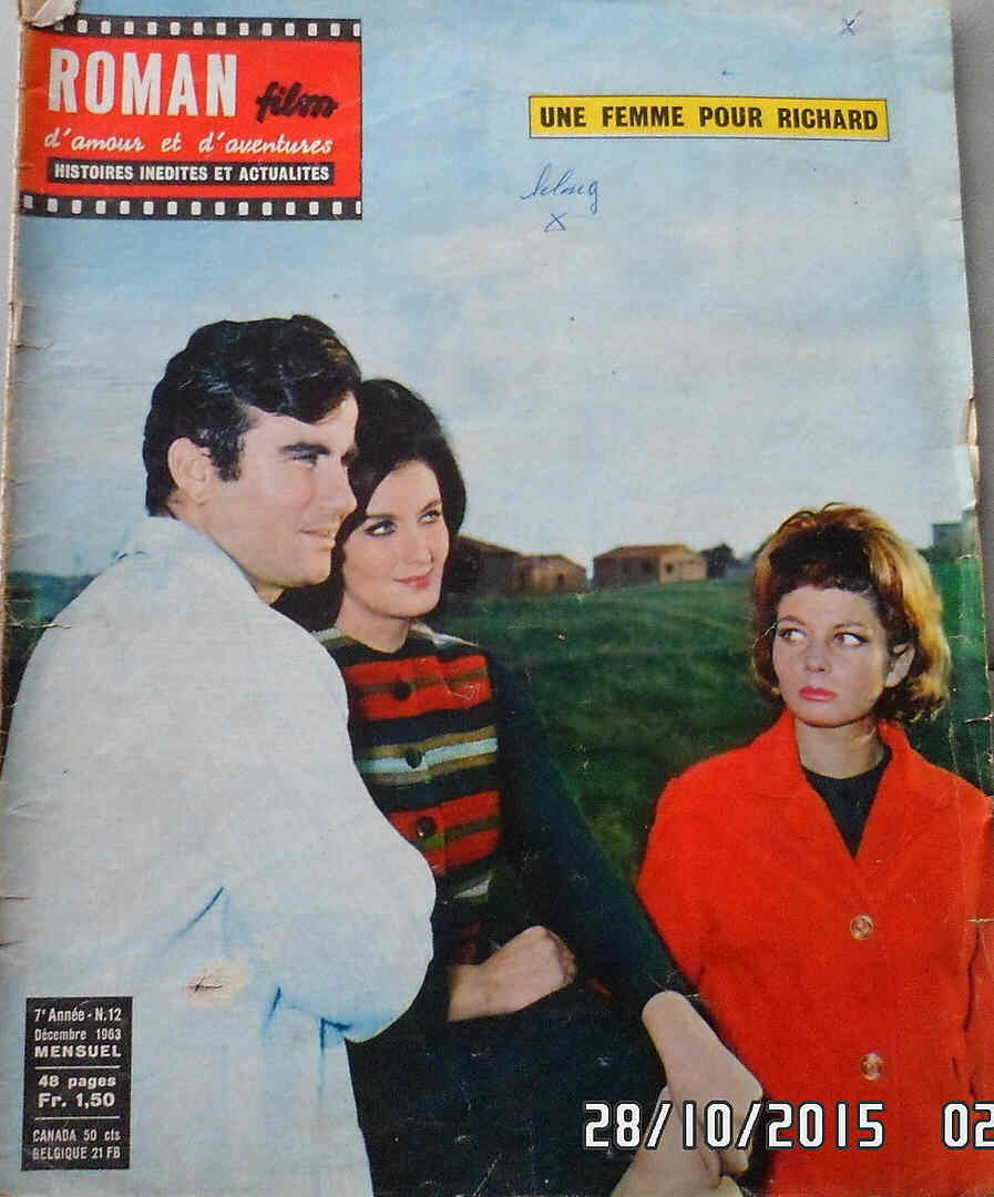 ROMAN FILM DAMOUR ET DADVENTURES magazine side cover Issue 12 December 1963