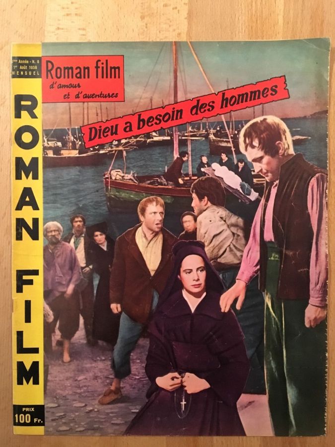 ROMAN FILM DAMOUR ET DADVENTURES magazine side cover  August 1959