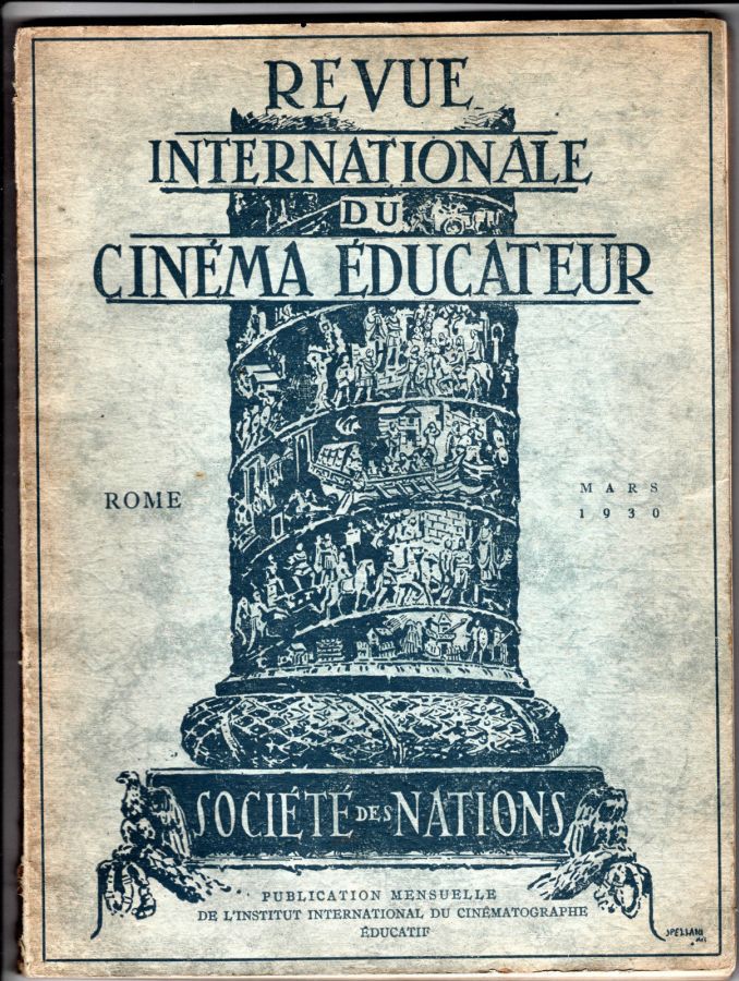 REVUE INTERNATIONALE DU CINEMA EDUCATEUR magazine side cover  March 1930