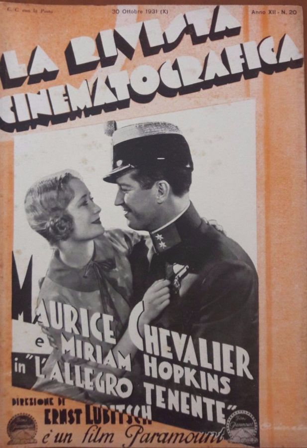 RIVISTA CINEMATOGRAFICA|LA magazine side cover Issue 20 30 October 1931