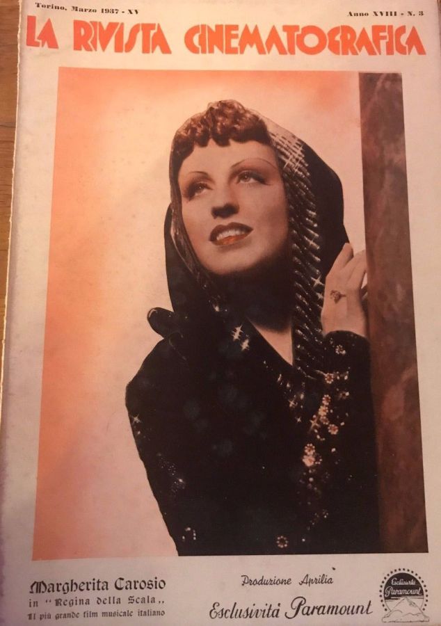RIVISTA CINEMATOGRAFICA|LA magazine side cover  March 1937