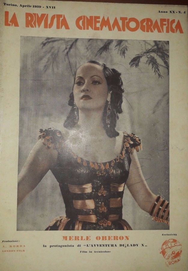 RIVISTA CINEMATOGRAFICA|LA magazine side cover  April 1939