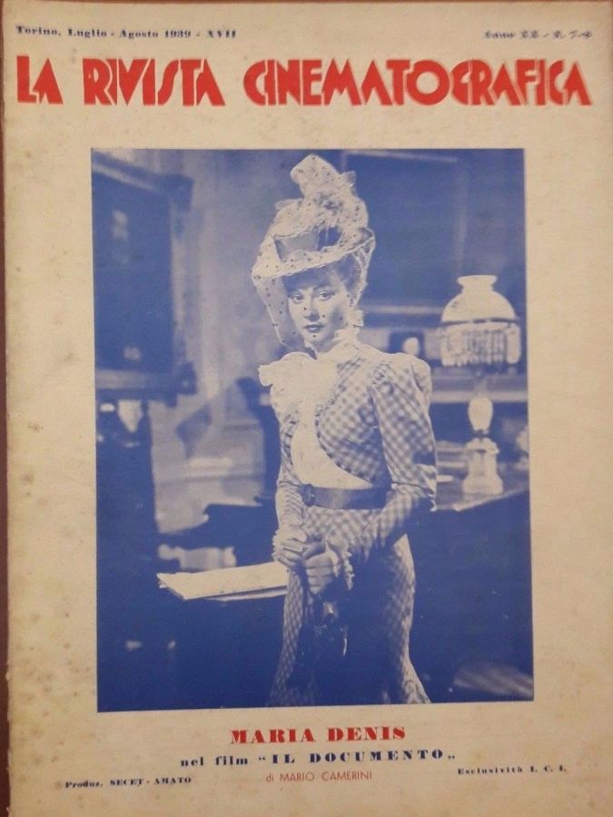 RIVISTA CINEMATOGRAFICA|LA magazine side cover  August 1939