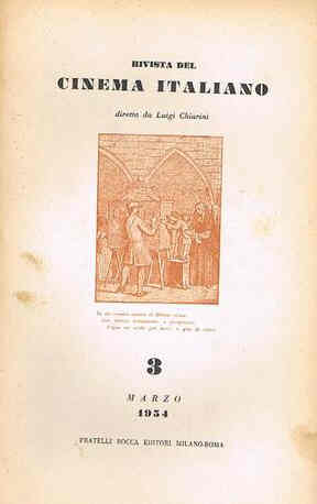 RIVISTA DEL CINEMA ITALIANO magazine side cover March 1954