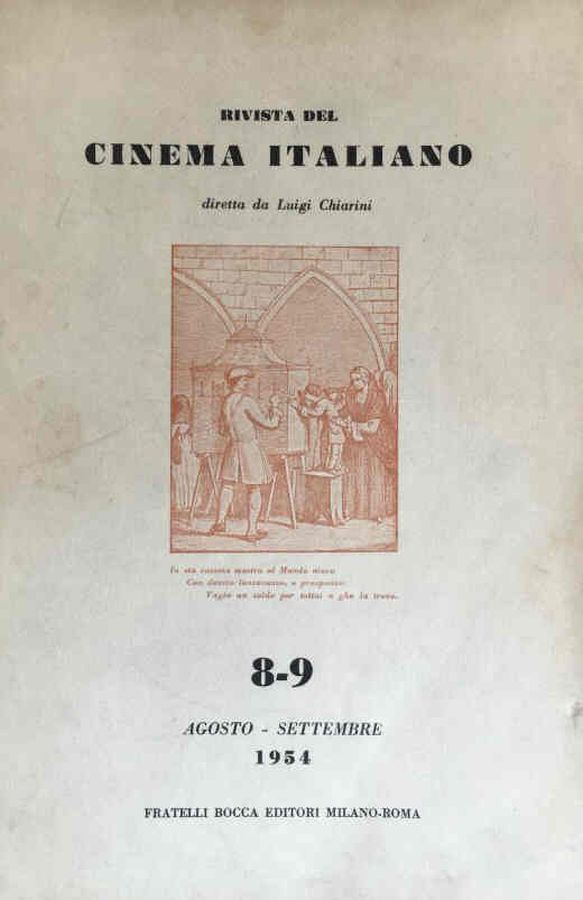 RIVISTA DEL CINEMA ITALIANO magazine side cover Issue 8-9  August 1954