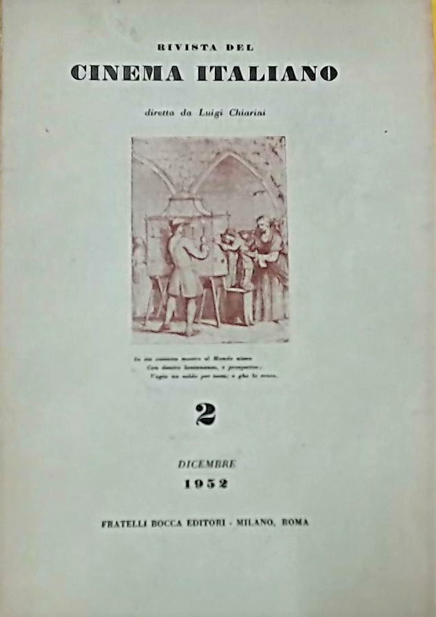RIVISTA DEL CINEMA ITALIANO magazine side cover Issue 2 December 1952