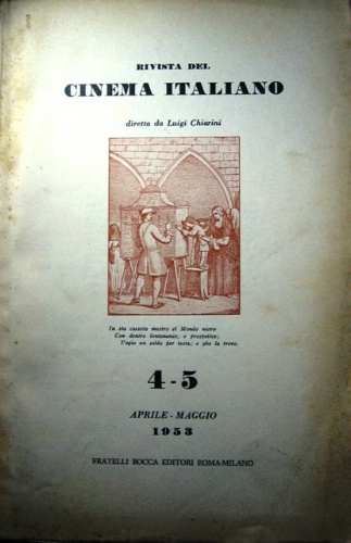 RIVISTA DEL CINEMA ITALIANO magazine side cover Issue 4/5 April/May 1953