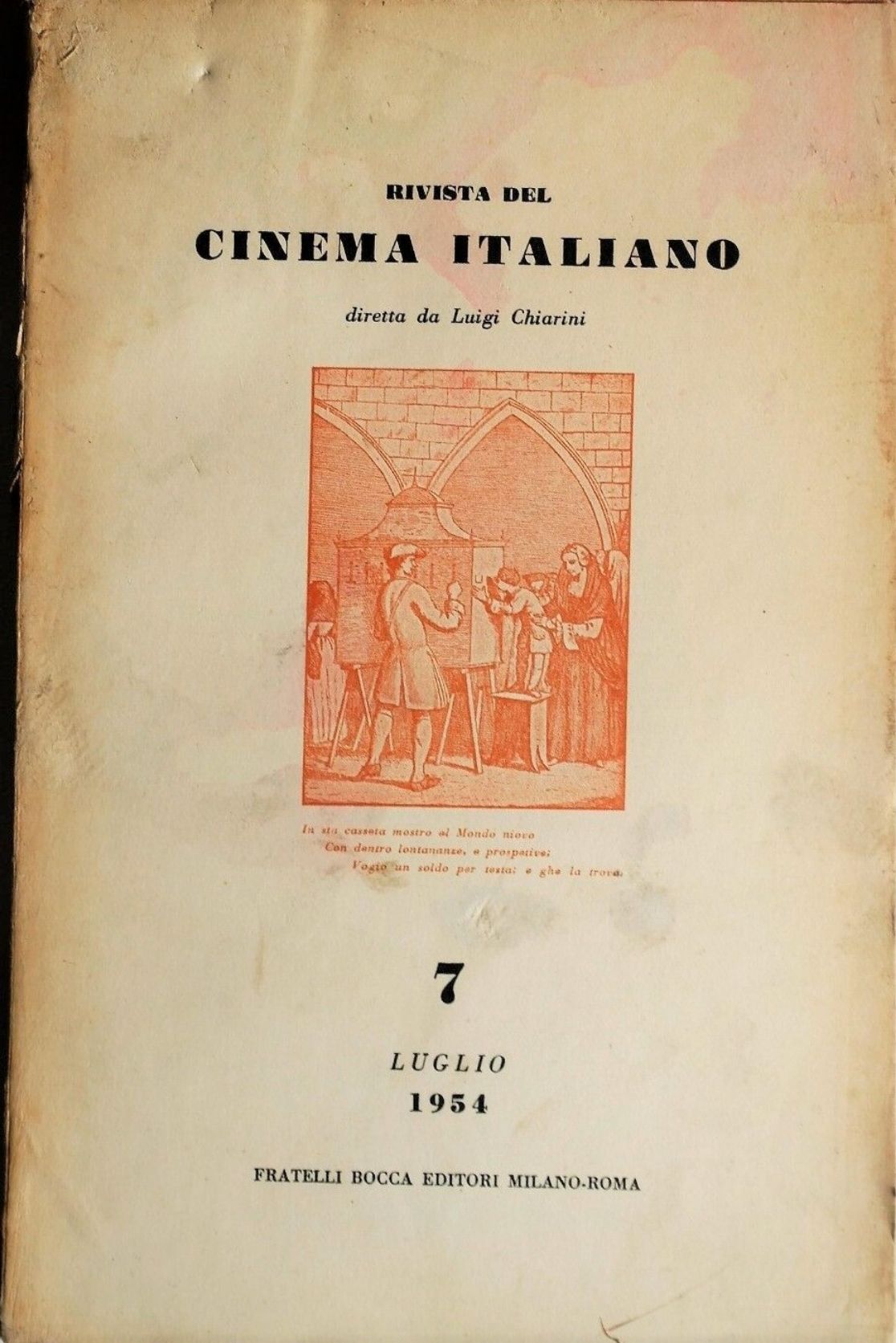 RIVISTA DEL CINEMA ITALIANO magazine side cover Issue 7  July 1954