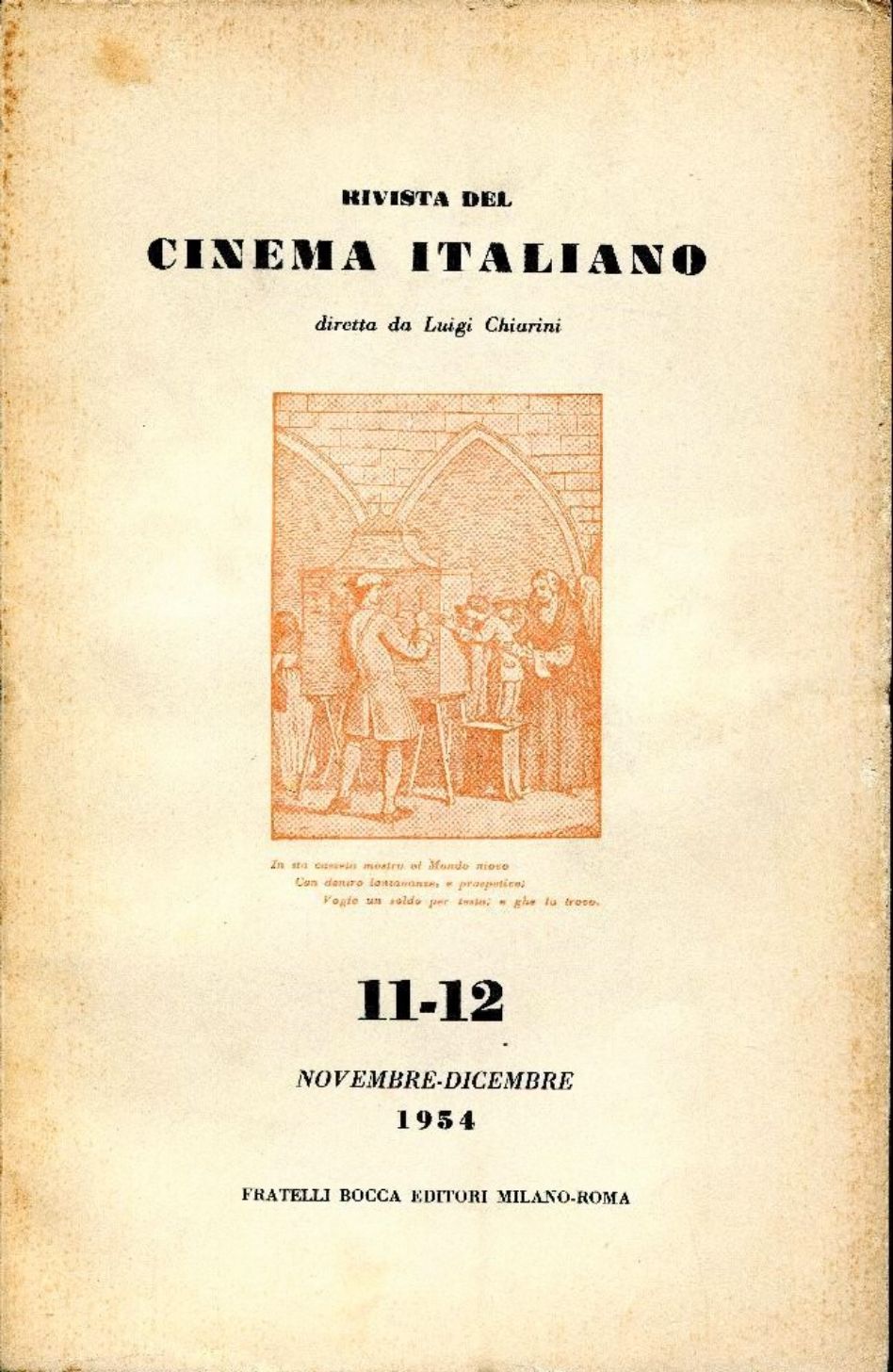 RIVISTA DEL CINEMA ITALIANO magazine side cover Issue 11-12  November/December 1954