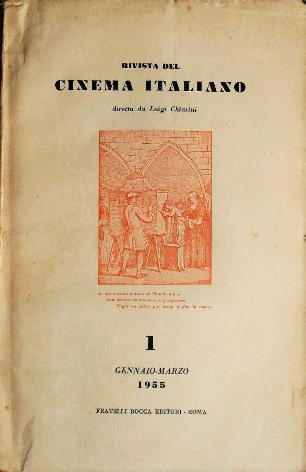 RIVISTA DEL CINEMA ITALIANO magazine side cover Issue 1  January/March 1955