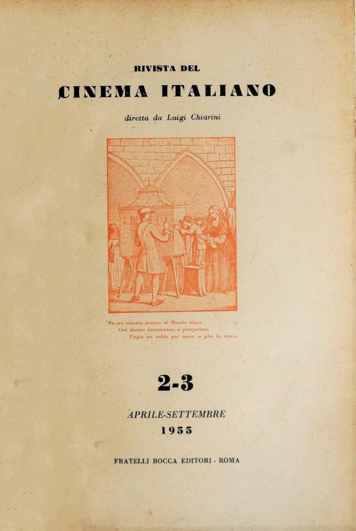 RIVISTA DEL CINEMA ITALIANO magazine side cover Issue 2-3  April/September 1955