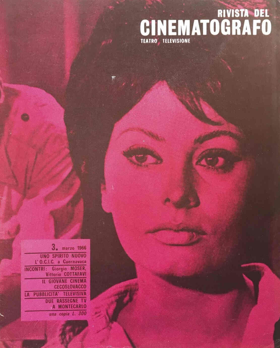 RIVISTA DEL CINEMATOGRAFO magazine side cover March 1966