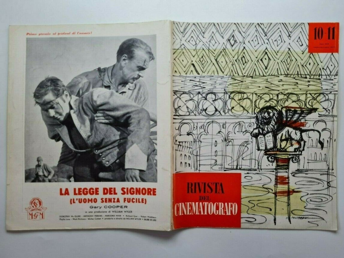 RIVISTA DEL CINEMATOGRAFO magazine side cover  October/November 1957