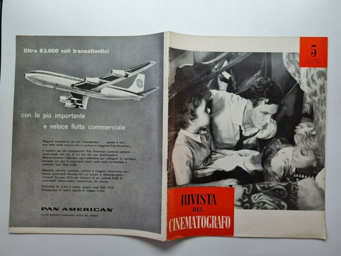 RIVISTA DEL CINEMATOGRAFO magazine side cover  May 1960
