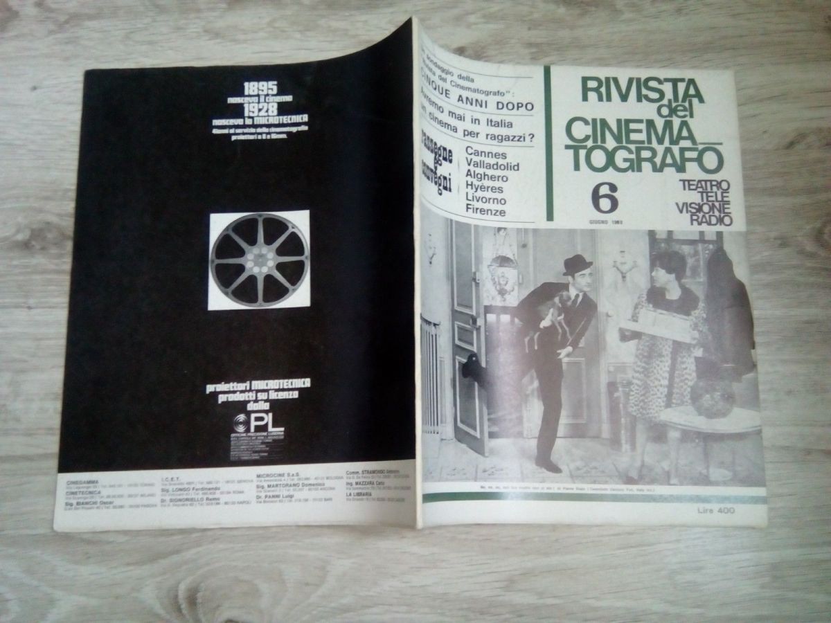 RIVISTA DEL CINEMATOGRAFO magazine side cover  June 1969