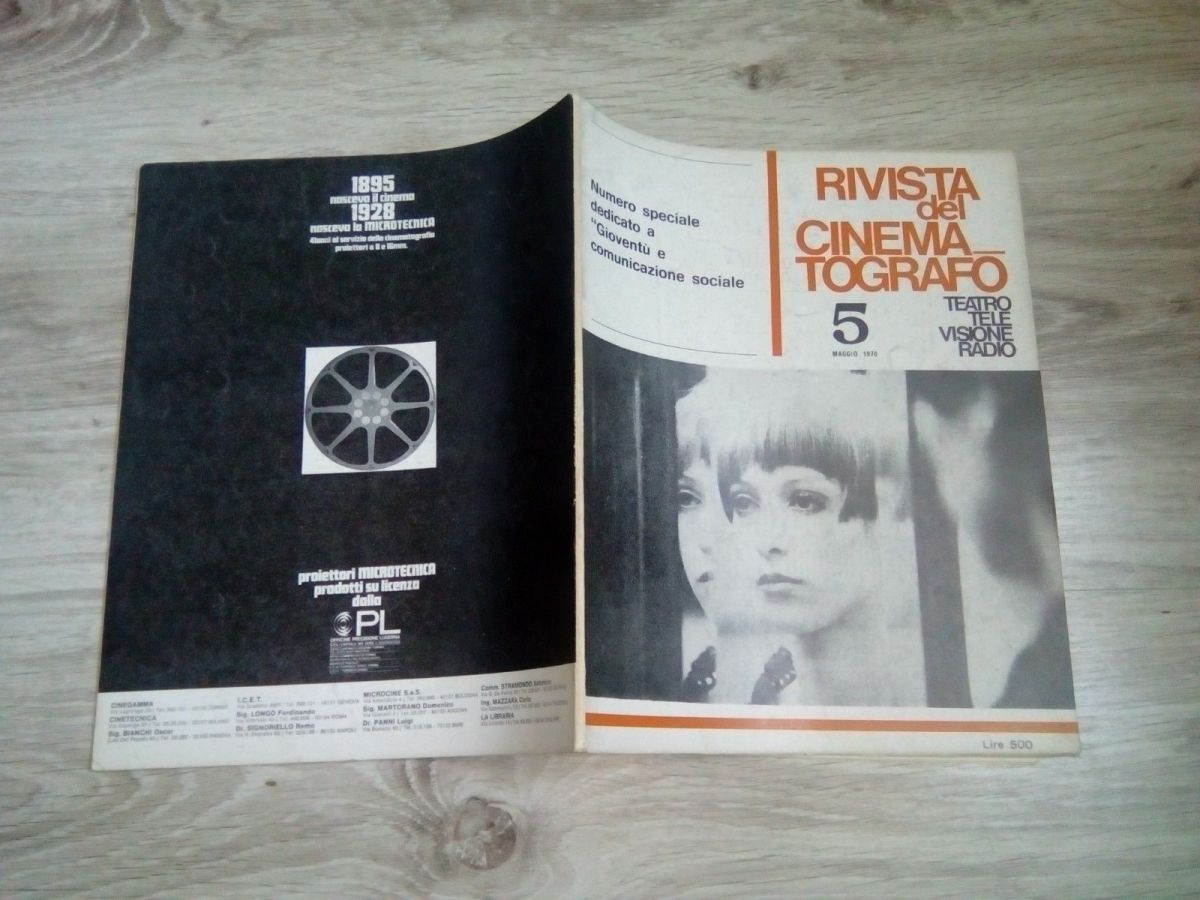 RIVISTA DEL CINEMATOGRAFO magazine side cover  May 1970