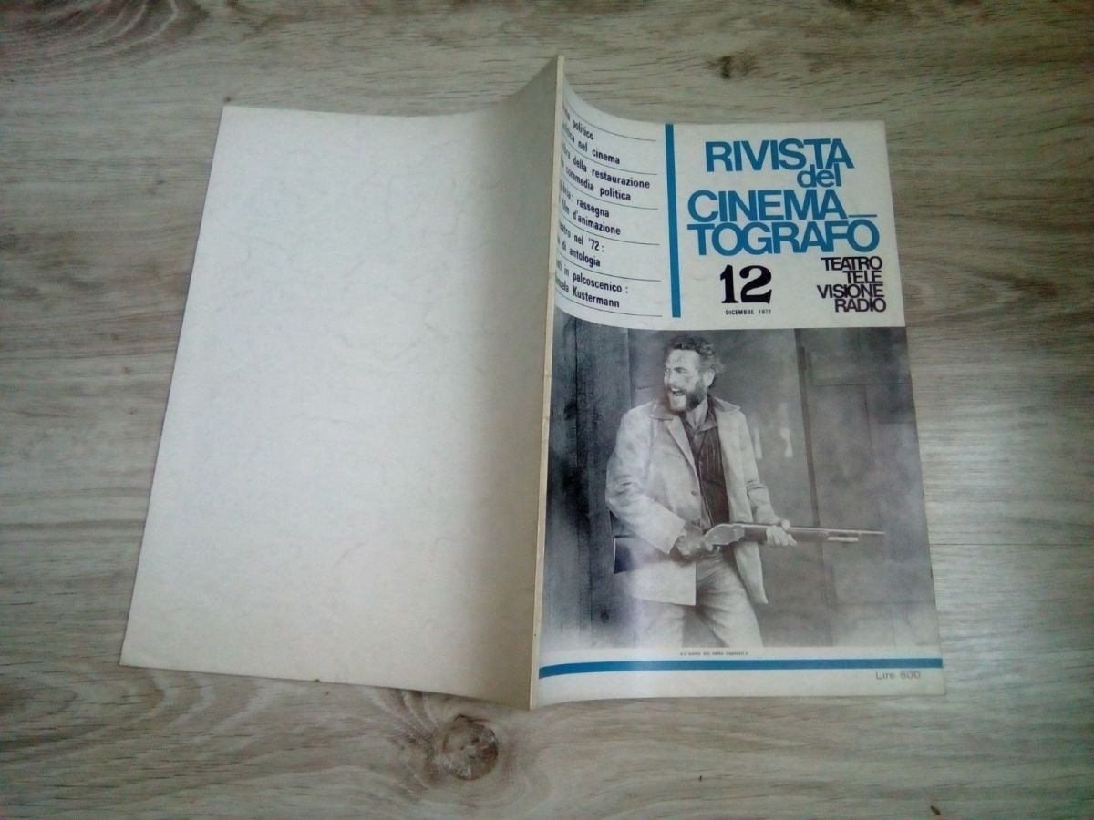 RIVISTA DEL CINEMATOGRAFO magazine side cover  December 1972