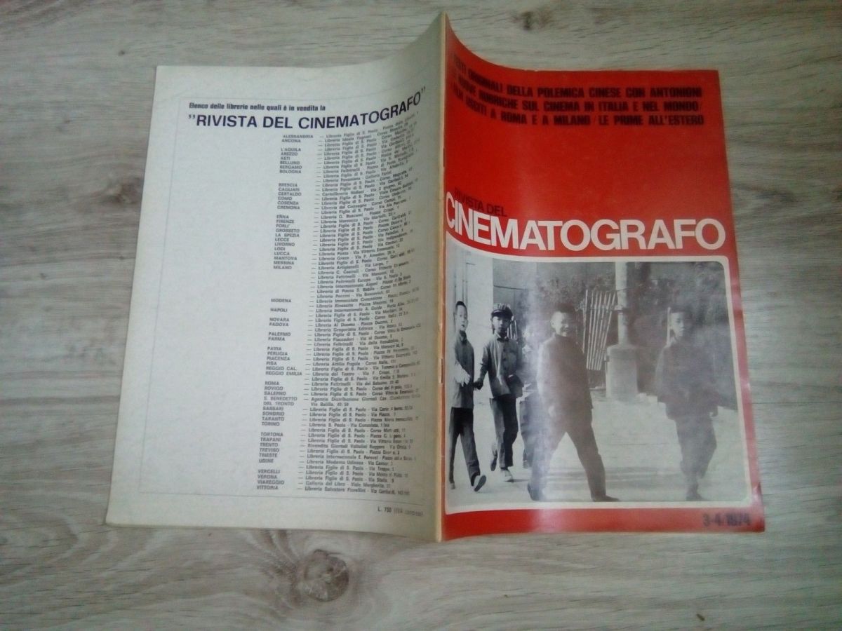 RIVISTA DEL CINEMATOGRAFO magazine side cover  March/April 1974