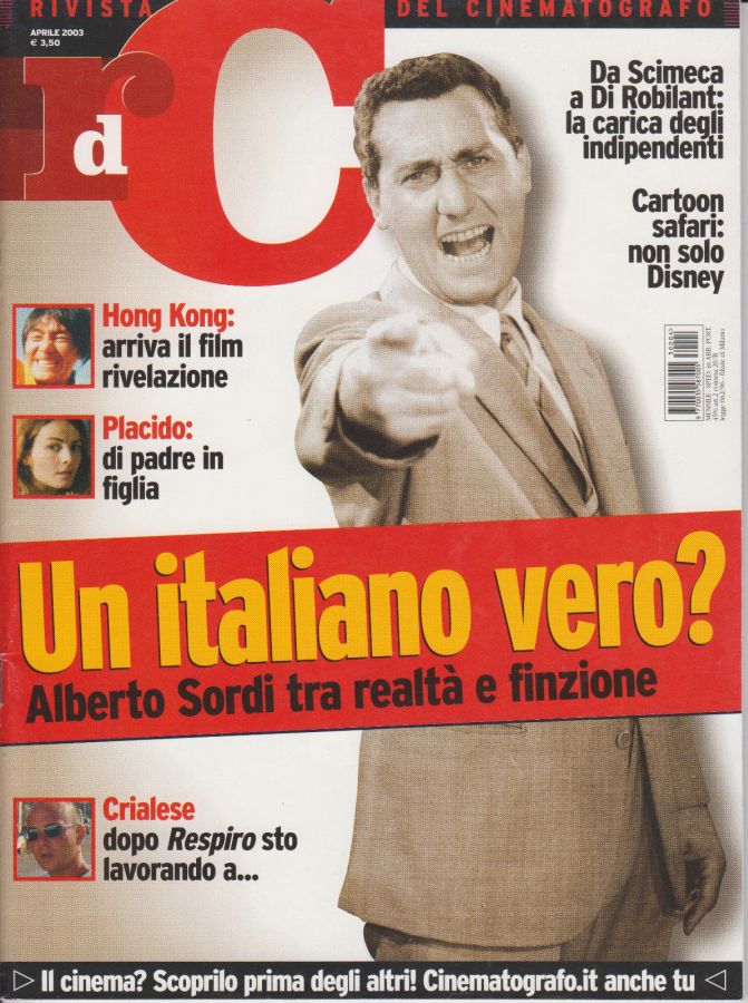 RIVISTA DEL CINEMATOGRAFO magazine side cover  April 2003