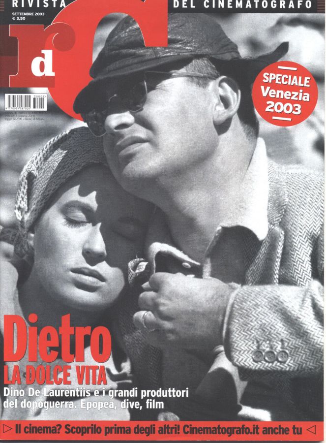 RIVISTA DEL CINEMATOGRAFO magazine side cover  September 2003