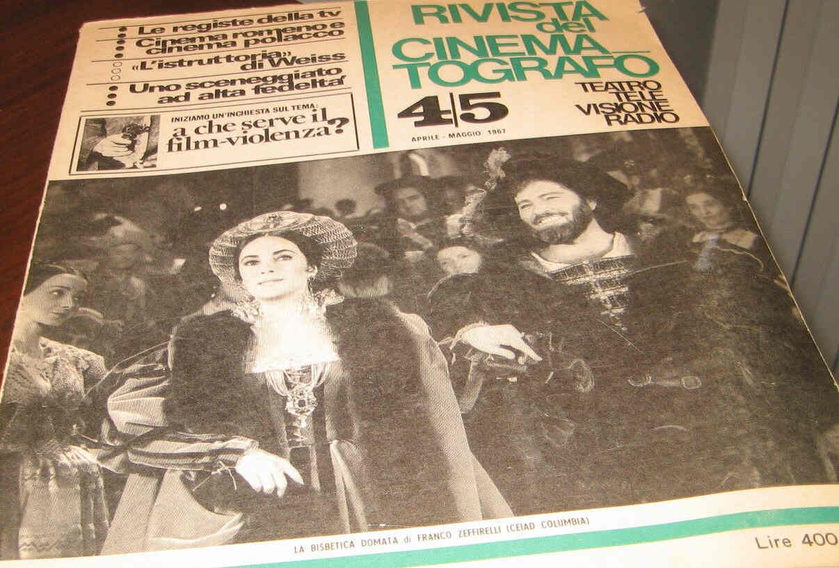 RIVISTA DEL CINEMATOGRAFO magazine side cover April/May 1967
