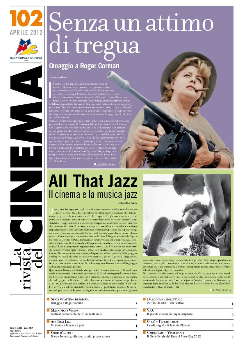 RIVISTA DEL CINEMA magazine side cover Issue 102 April 2012