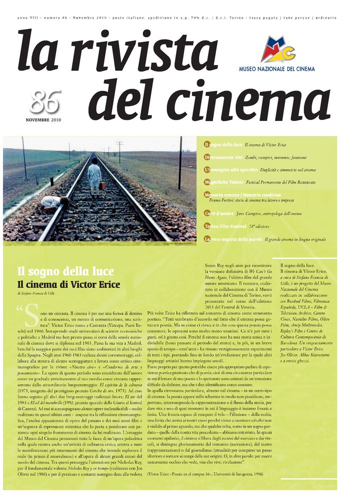 RIVISTA DEL CINEMA magazine side cover Issue 86 November 2010