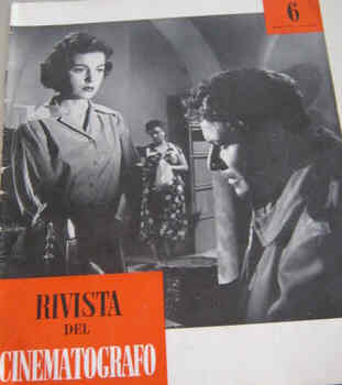 RIVISTA DEL CINEMATOGRAFO magazine side cover June 1957