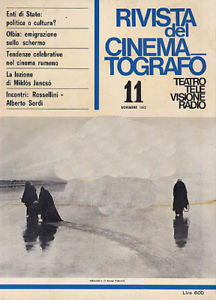 RIVISTA DEL CINEMATOGRAFO magazine side cover November 1972