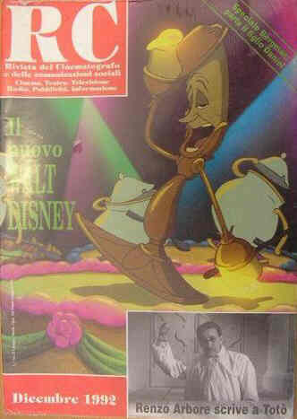 RIVISTA DEL CINEMATOGRAFO magazine side cover December 1992
