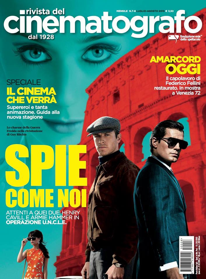 RIVISTA DEL CINEMATOGRAFO magazine side cover July/August 2015