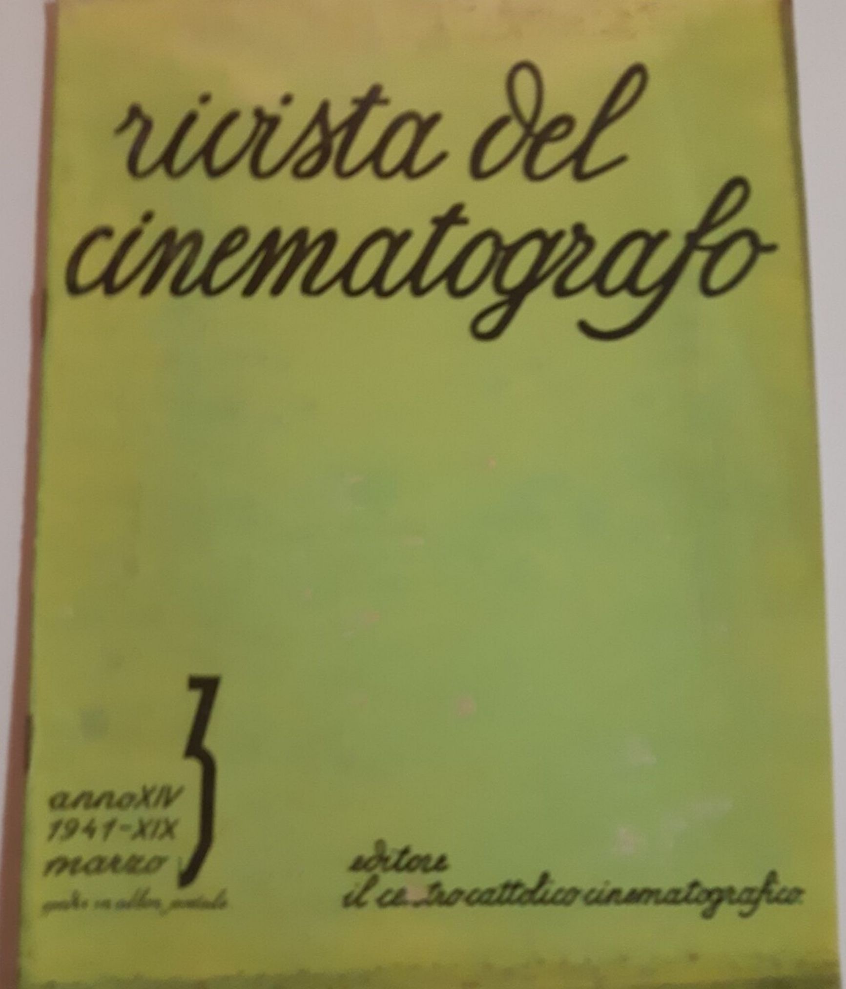 RIVISTA DEL CINEMATOGRAFO magazine side cover Issue 3  March 1941