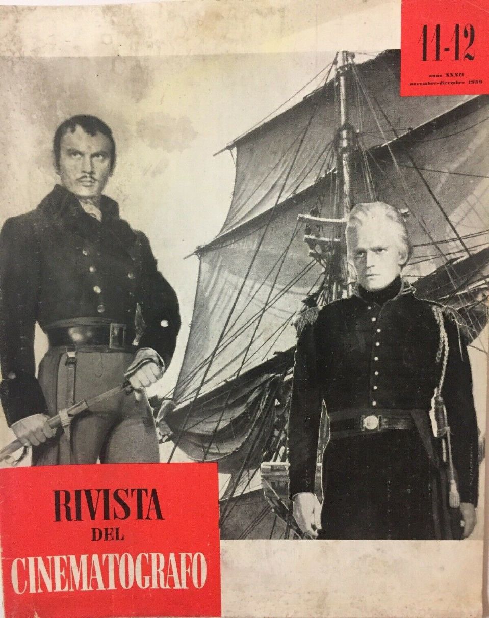 RIVISTA DEL CINEMATOGRAFO magazine side cover Issue 11-12  November/December 1959