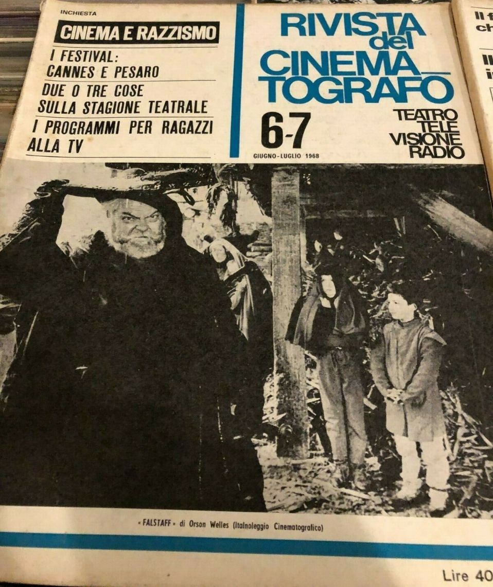RIVISTA DEL CINEMATOGRAFO magazine side cover Issue 5-6  June/July 1968