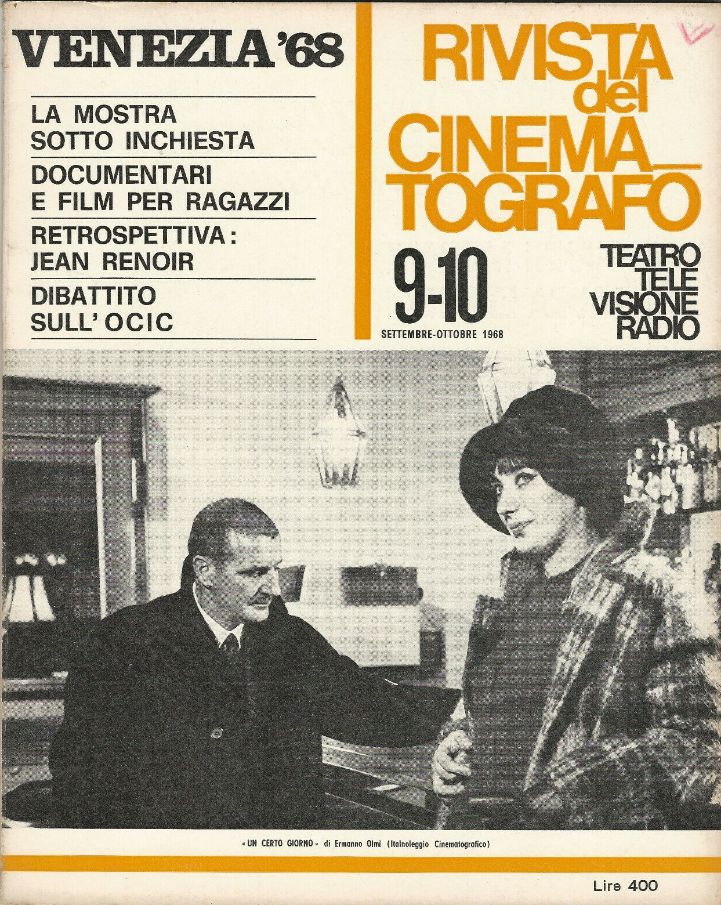 RIVISTA DEL CINEMATOGRAFO magazine side cover Issue 9-10  September/October 1968