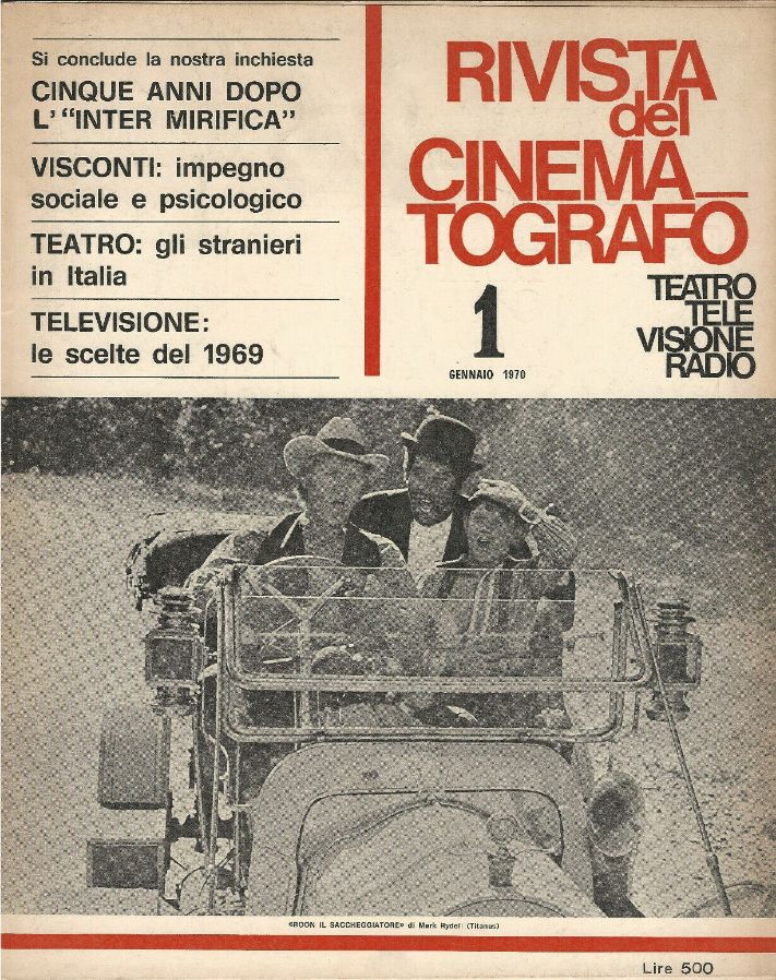 RIVISTA DEL CINEMATOGRAFO magazine side cover Issue 1  January 1970
