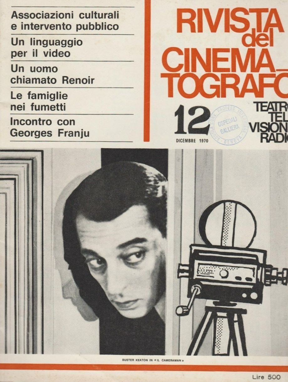 RIVISTA DEL CINEMATOGRAFO magazine side cover Issue 12  December 1970