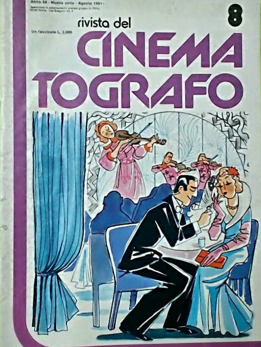 RIVISTA DEL CINEMATOGRAFO magazine side cover Issue 8  August 1981