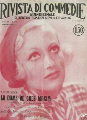 RIVISTA DI COMMEDIE magazine side cover Issue 110 1 September 1932